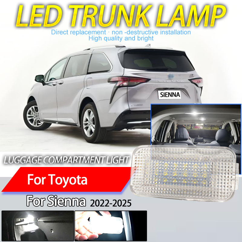 1 個車の LED トランクランプ荷物コンパートメントライトインテリア貨物リフトゲートランプトヨタシエナ 2016-2021 2022 2023 2024 2025
