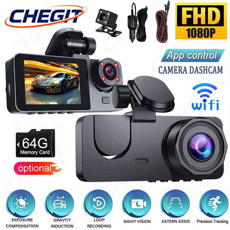 新しい車 DVR 1080P HD WIFI 2/3 カメラダッシュカム車のカメラビデオレコーダーフロントリアビューカメラナイトビジョンカーアクセサリー