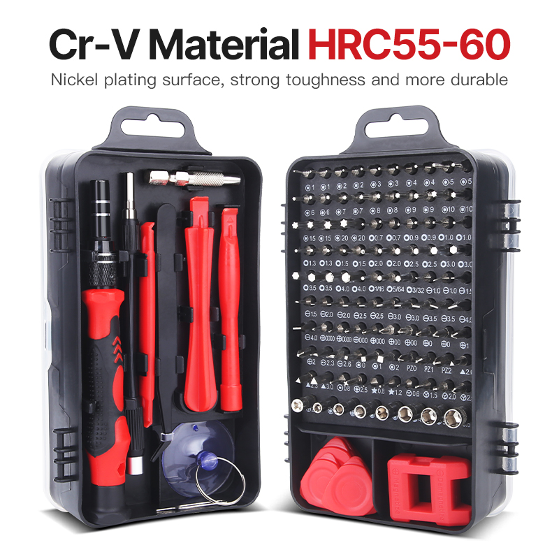 HUHAO 115 in 1 磁気精密ドライバーセットミニ修復ツールキットコンピュータラップトップ携帯電話家庭用修復ツール