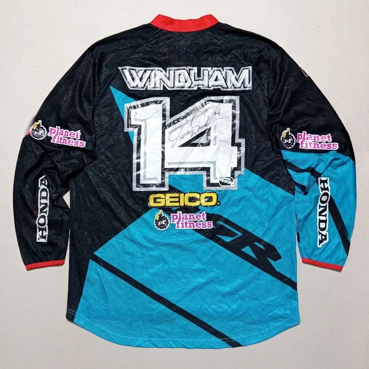 ホンダ プリント柄オフロード バイク ジャージ 長袖 Tシャツ 通気性 速乾性 マウンテン バイク レーシング スポーツ トップ