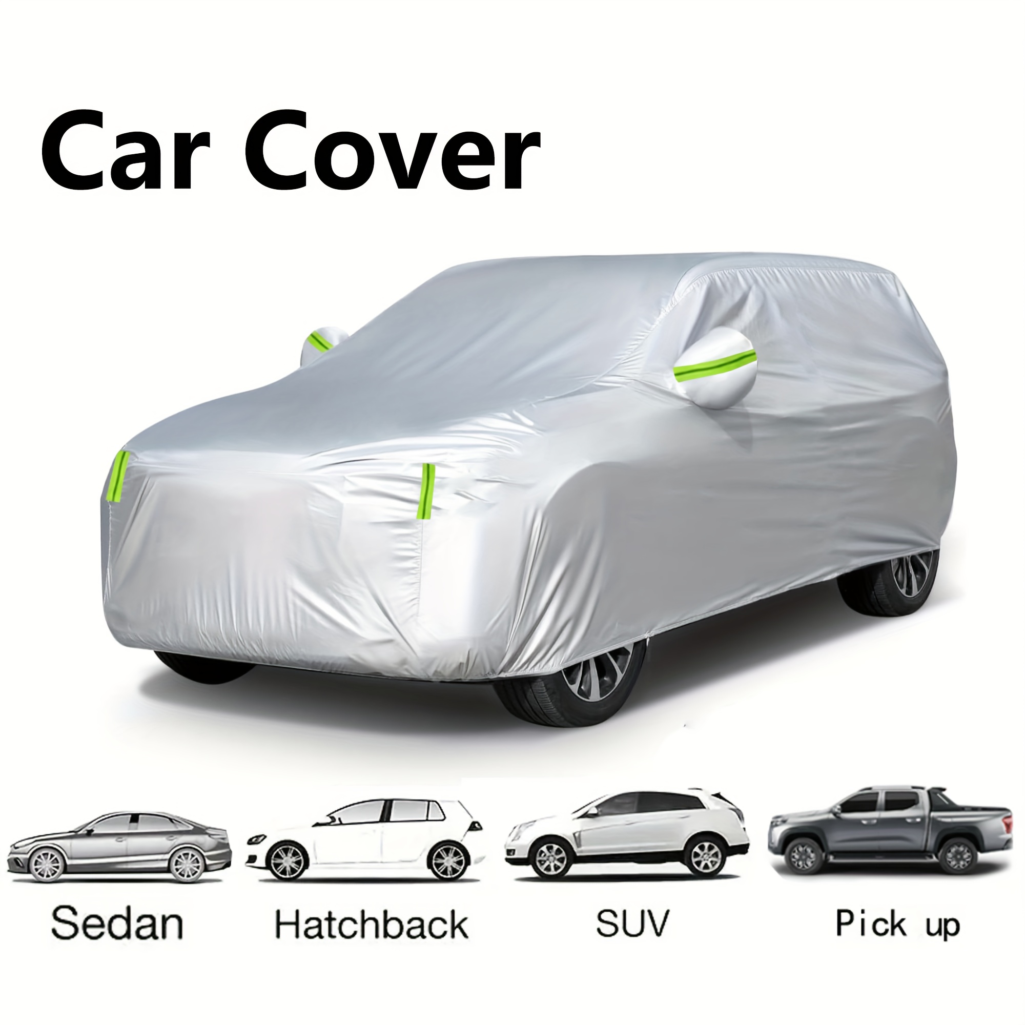車のカバー保護屋外外装太陽雪 UV 冬夏 SUV セダン自動サンシェード防塵防水ブラックシルバー