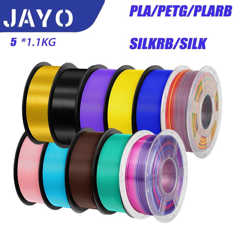 JAYO 3D プリンタフィラメント PETG PLA HSMPETG PLA PLUS 1.75mm 5 ロール 3D プリント材料 100% 気泡なし