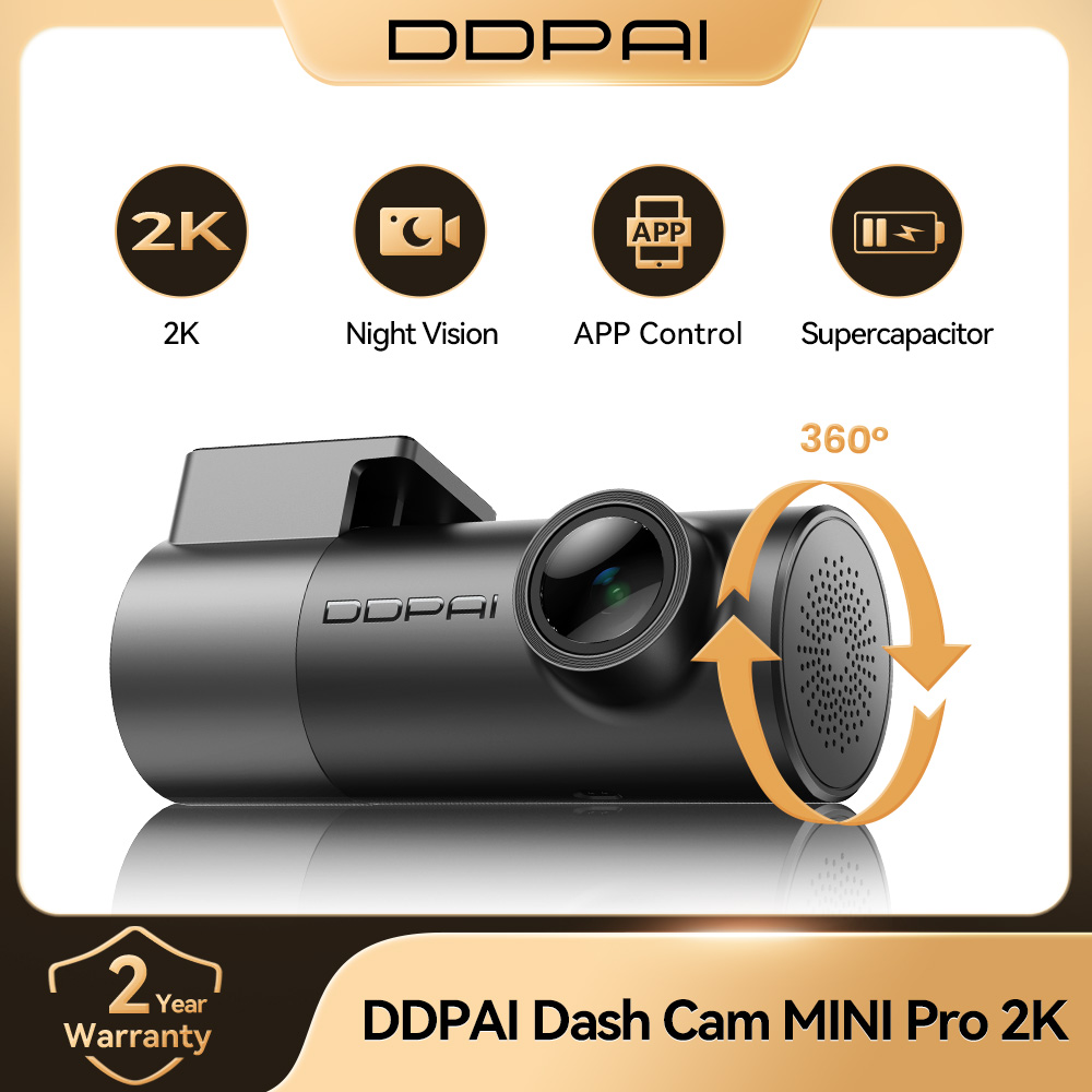 DDPAI MINI Pro 2K 1440P ダッシュカメラ WiFi DVR 121° FOV ナイトビジョン スマート音声制御サポート 24H 駐車監視