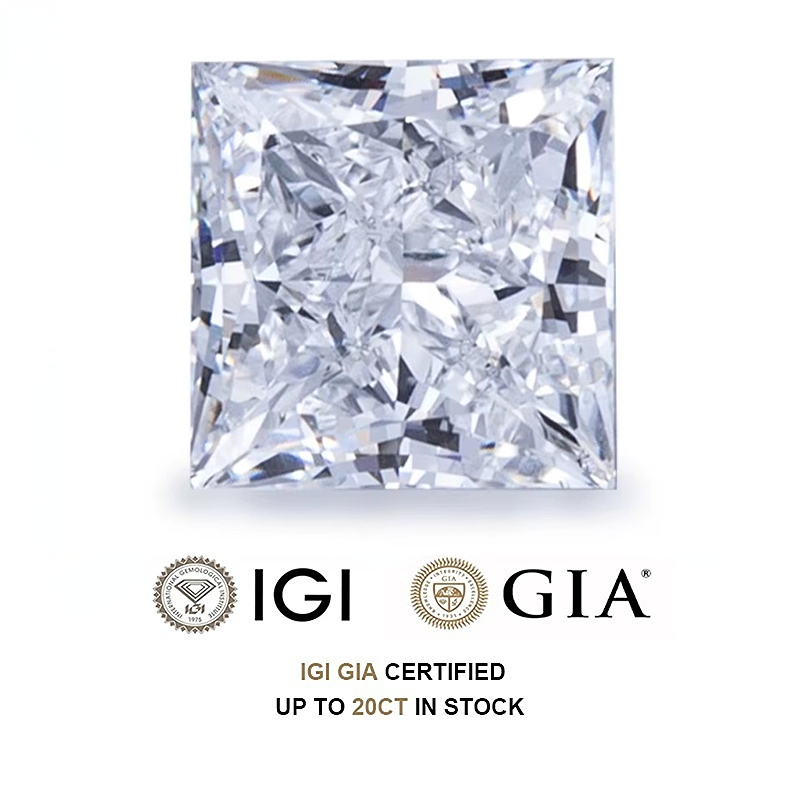 プリンセスシェイプラボグロウンダイヤモンド IGI 証明書付き 0.3ct 0.5ct 1ct 1.5ct 2ct 2.5ct 3ct 5ct ラボラトリーダイヤモンド卸売
