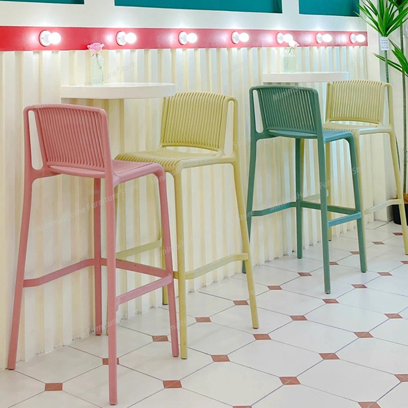 北欧デザインのバースツールレストランバックプラスチックミニマリストバーチェア高美的 Sillas パラ Comedor バー家具
