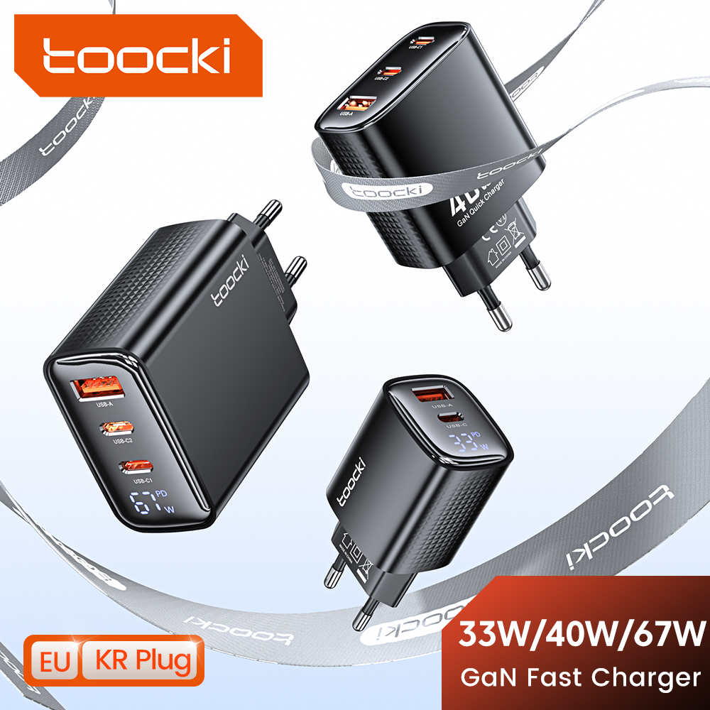 Toocki GaN USB C 充電器 33 ワット/67 ワットデジタルディスプレイ PD QC 高速充電 40 ワットタイプ C 電話充電器 iPhone 17 16 15 Samsung Xiaomi 用