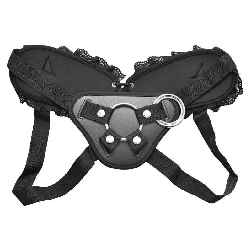 調節可能なストラップオンハーネスレースパンツレズビアンペニスウェアラブルパンツOリングハーネス付き吸盤ディルドと互換性あり