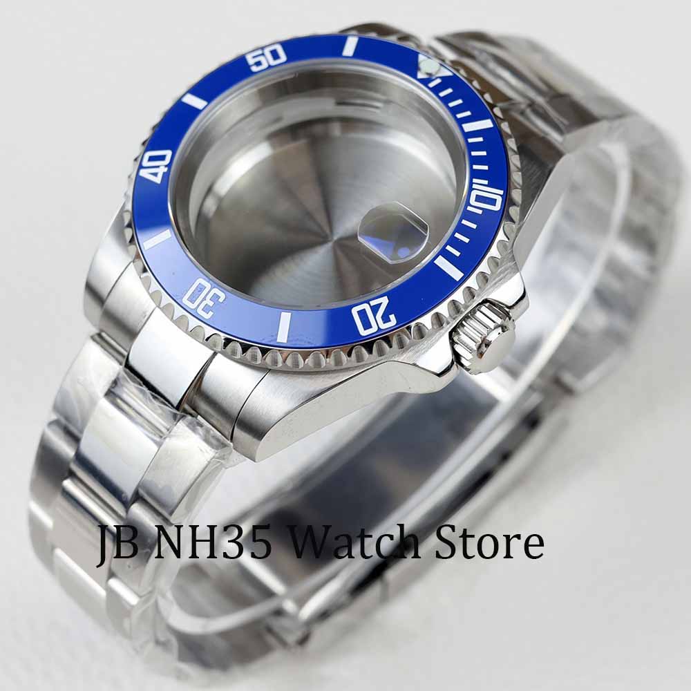 高品質 NH35 時計ケースサファイアステンレス鋼ポリッシュオイスター時計バンドフィット NH35 NH36 ムーブメント 28.5 ミリメートルダイヤルサブマリーナ