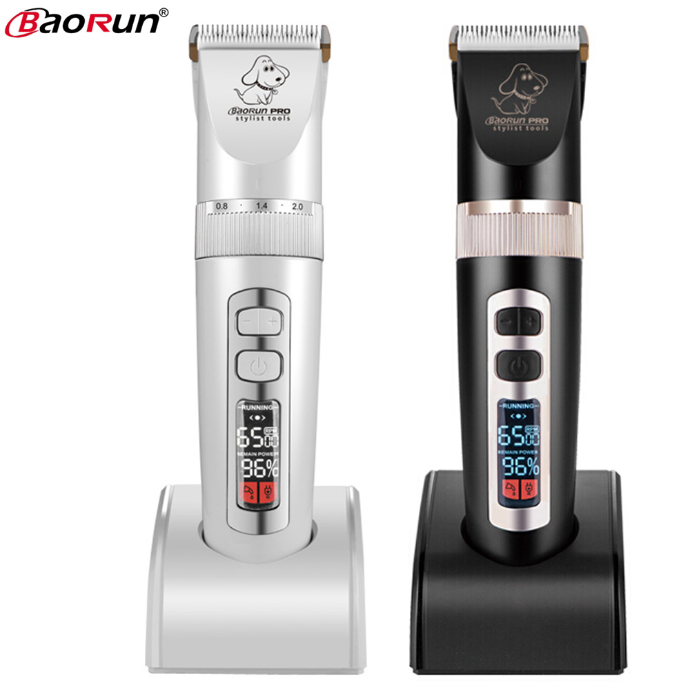 BaoRun P9 犬バリカンプロフェッショナル液晶画面ペット猫バリカン電動グルーミングトリマー充電式散髪機動物