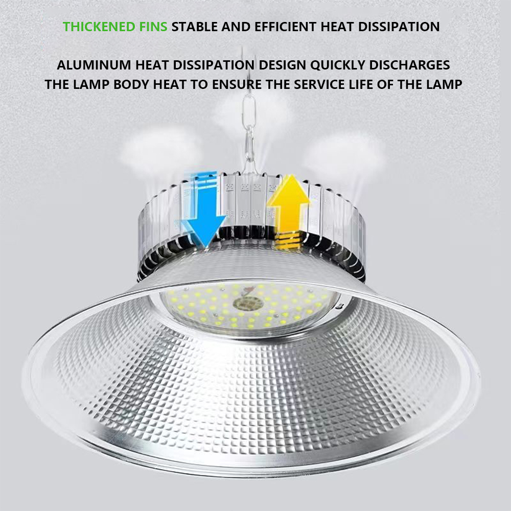 LED マイニングランプ工場光ハイパワーフィン工場倉庫照明シャンデリア工業用ワークショップシーリングライト 150 ワット 200 ワット