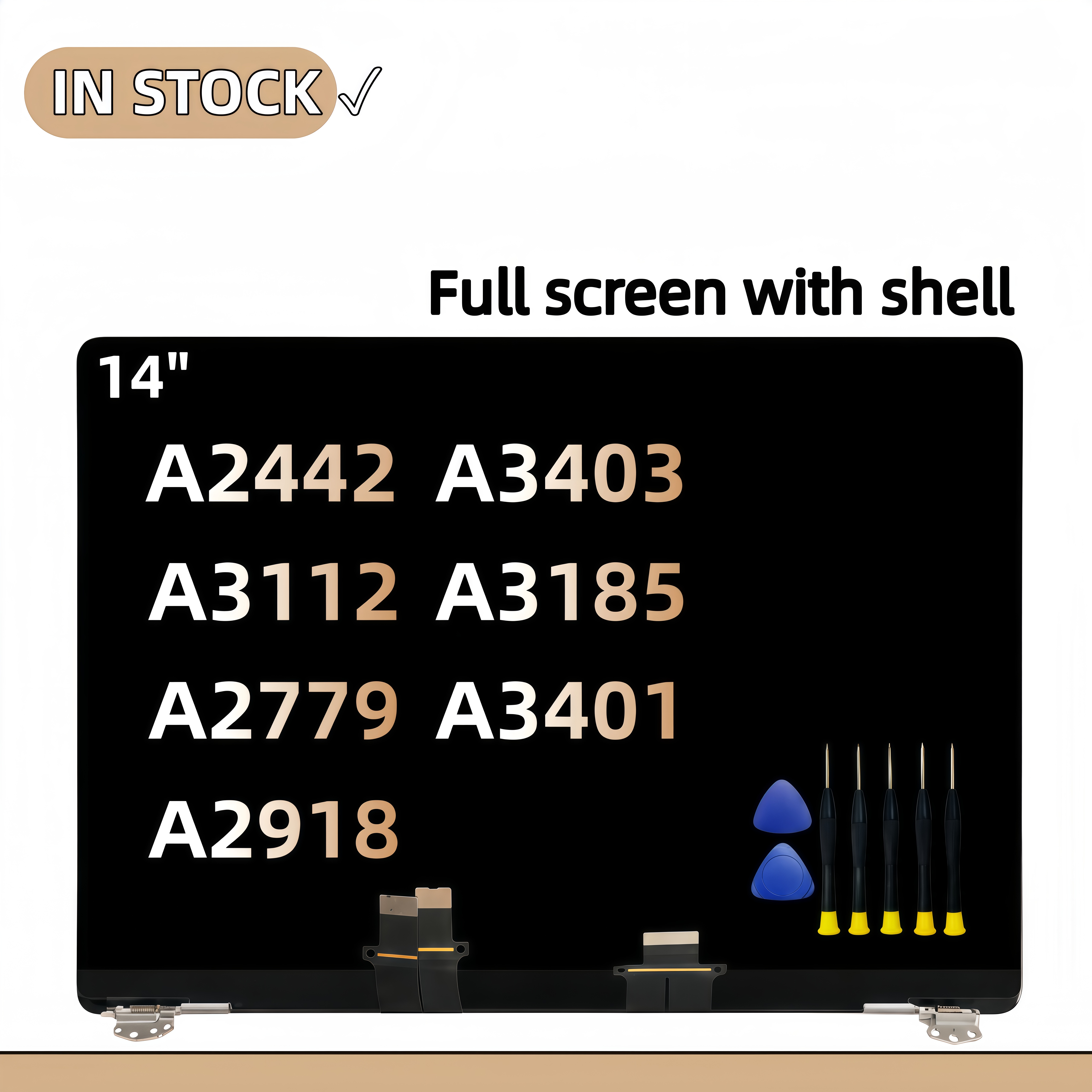 LCD スクリーン ディスプレイ アセンブリ MacBook Pro 14 インチ A2442 A2779 A2918 A3112 A3185 A3401 スペースグレイ シルバー スペース ブラック と互換性があります