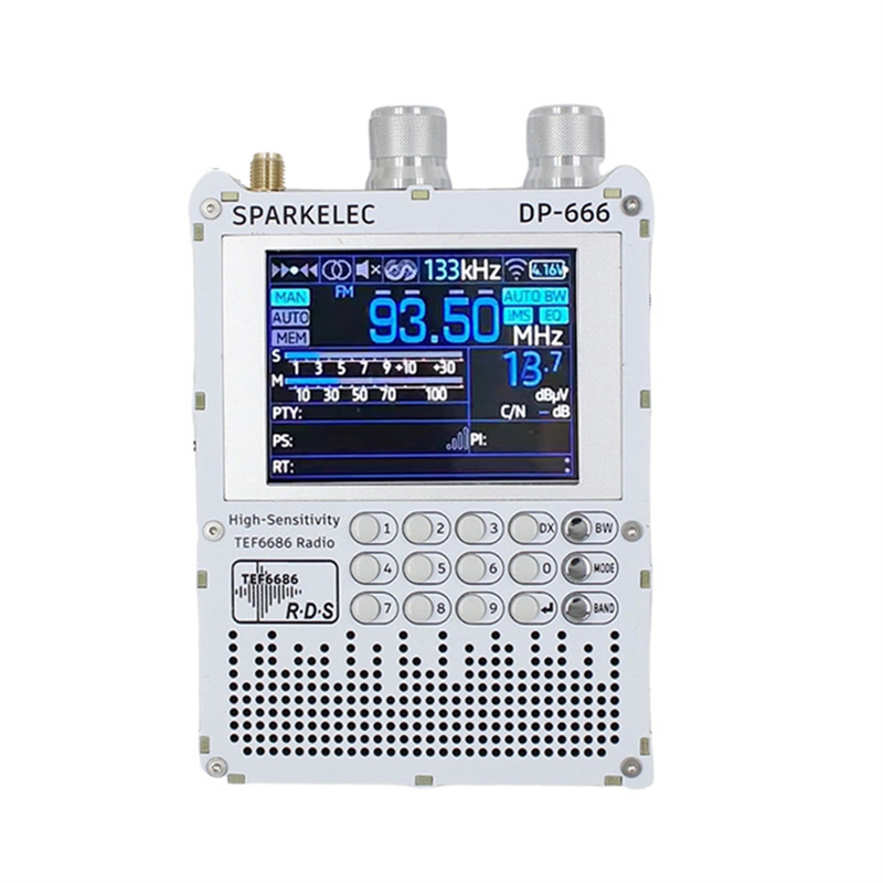 A32T-DP-666 TEF6686 フルバンドラジオ 2.8 インチ IPS タッチスクリーン高感度レシーバーフルバンド FM LW MW SW ラジオ