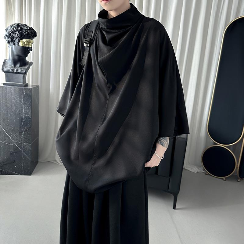 Y2k 黒原宿 Techwear 紳士服スタイリッシュなゴシックパンクヒップホップストリートクリエイティブメンズ Tシャツ日本のアニメ服