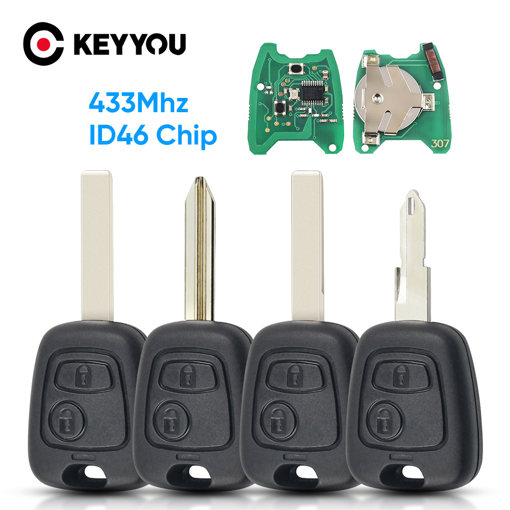 KEYYOU ID46 PCF7961 リモート車のキーシトロエン C1 C2 C3 C4 サクソピカソ Xsara プジョー 106 206 306 307 107 207 407 パートナー