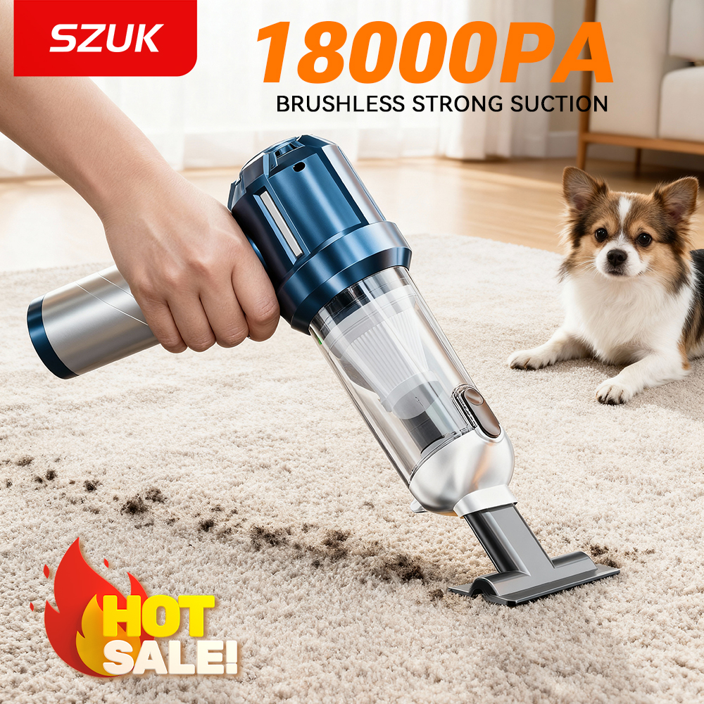 SZUK 新 18000PA 車の掃除機ポータブルハンドヘルドワイヤレス強力な吸引カークリーナー洗浄機ミニ掃除機