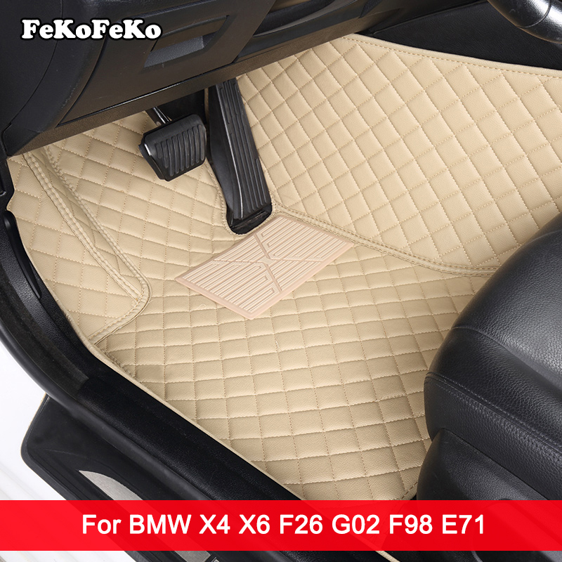 カスタム車のフロアマット Bmw X4 X6 F26 G02 F98 E71 E72 F16 F86 G06 G96 自動車カーペット Foot Coche Accessorie