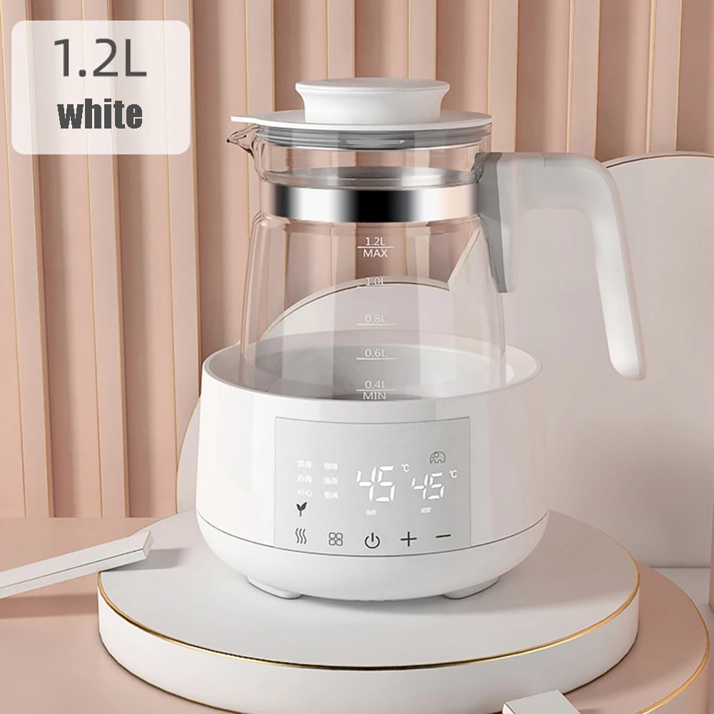 1.2L 電気湯沸かし器幼児サーモスタットミルクレギュレーターベビーケトル保温 24 時間スマート断熱ポットミルクウォーマー