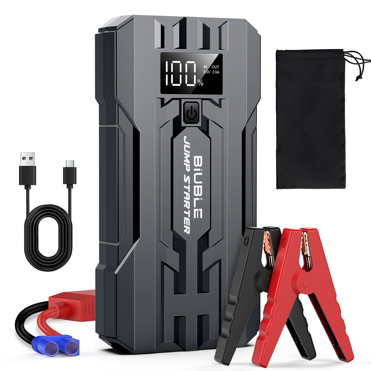 3000A ピーク電流、20000mAh 緊急ジャンプスターター、(8.0L ガソリン、6.5L ディーゼル) ポータブルパワーバンク