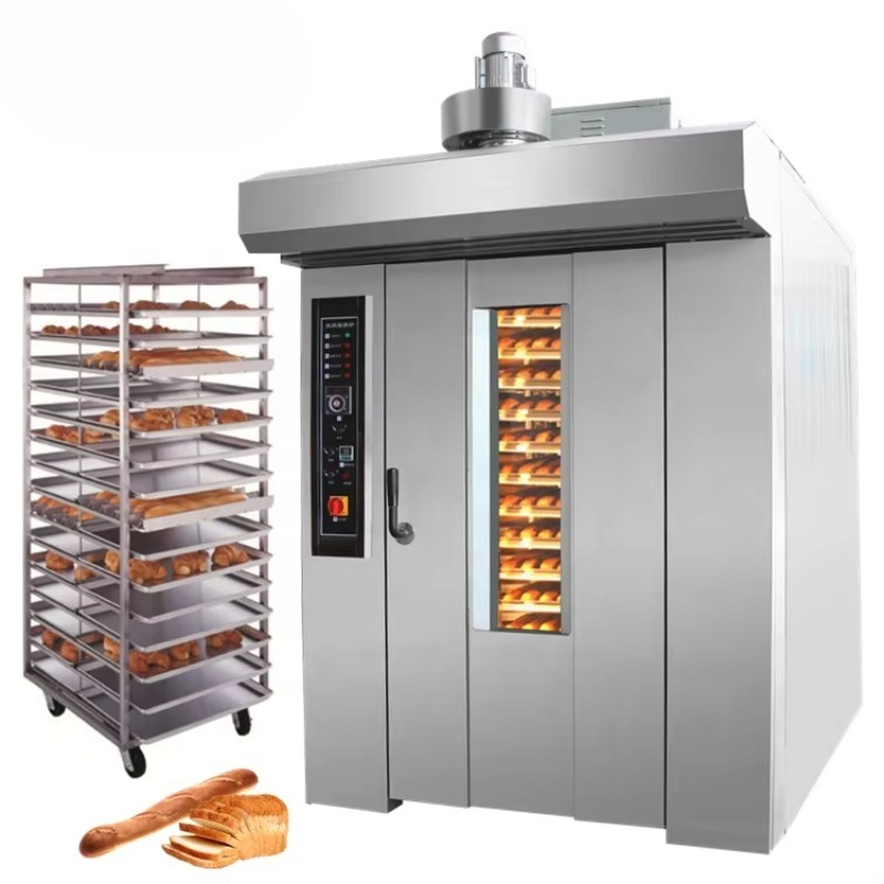 ガスディーゼル電気工業用ロータリーオーブンベーカリー販売パン焼き商業 8 16 32 64 トレイラックロータリーオーブン