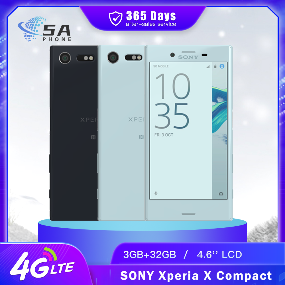 オリジナル Sony Xperia X Compact 4G 携帯電話 3 ギガバイト RAM 32 ギガバイト ROM X ミニ 4.6 ''23MP 5MP Snapdragon 650 オクタコア x コンパクト電話