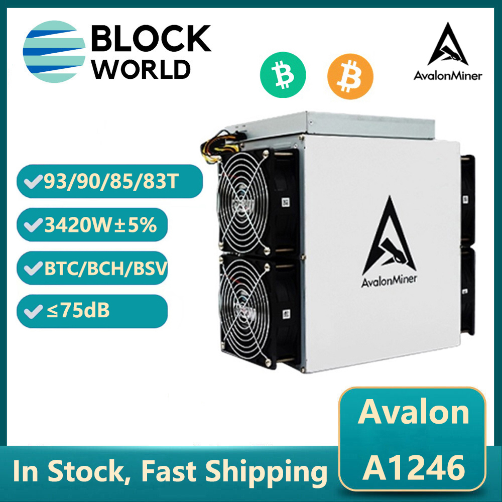 ASIC BTCマイナー Avalon A1246 90T/87T/85T/83Th/s オプションのビットコインマイナー SHA-256 BTCマイニングマシン Avalon 1166pro 1126よりも優れています。