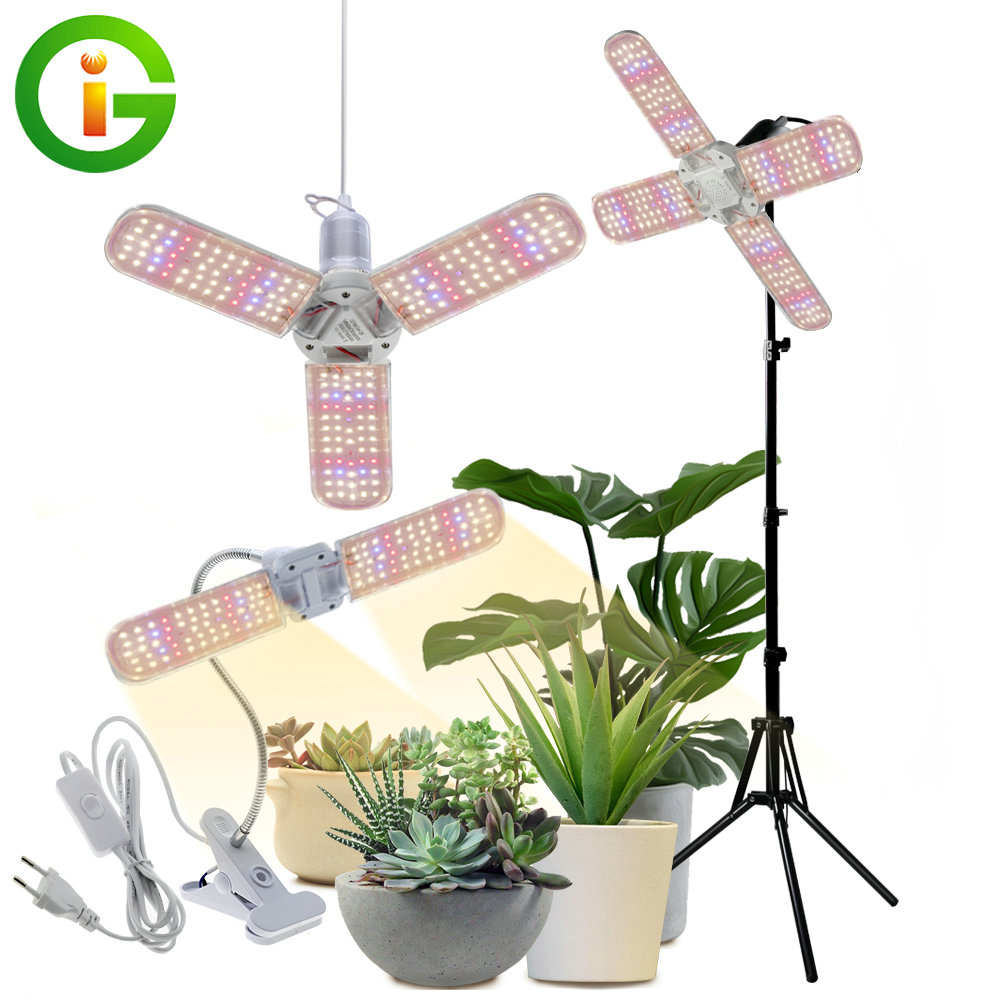 24 ワット 36 ワット 48 ワット折りたたみ LED 成長ライトフルスペクトル E27 植物成長ライト Phytamp 電球屋内植物花苗用