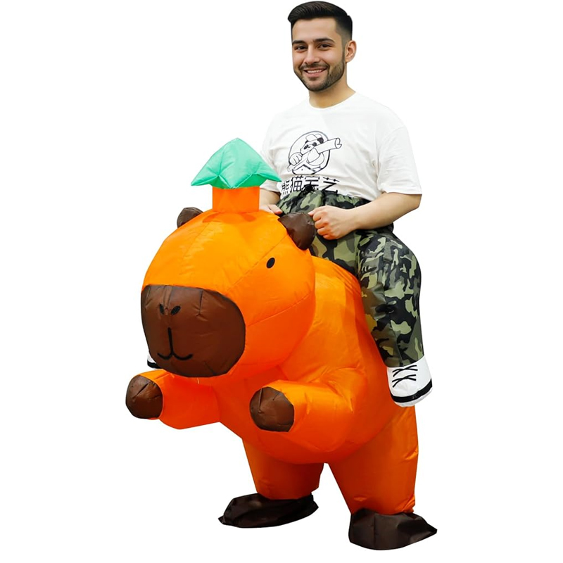 カピバラインフレータブルコスチュームかわいいカピバラインフレータブルスーツ大人ハロウィンホリデーパーティー動物テーマパーティー小説衣装セット