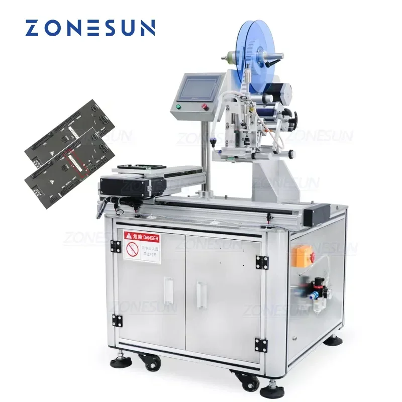 ZONESUN ZS-TB452Z 半自動ラベリングマシンプリント基板粘着フラットステッカー包装ラベル平らな表面
