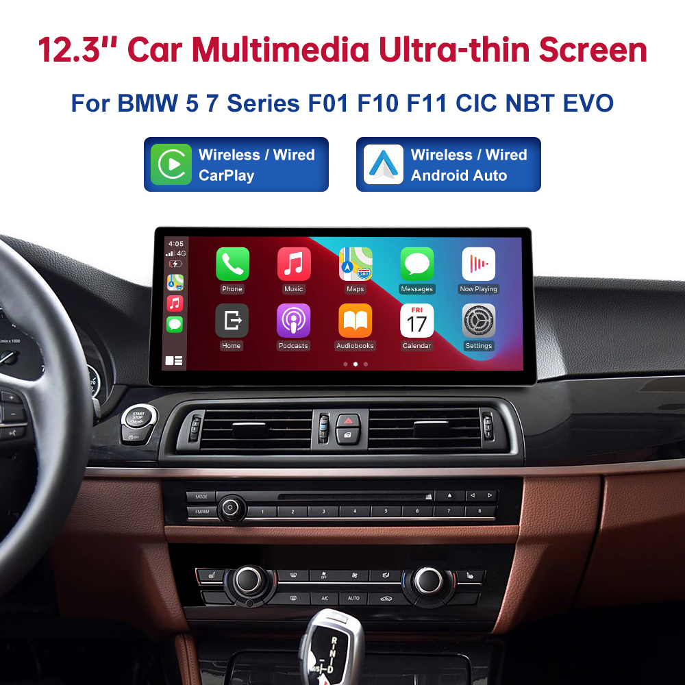 12.3 Linux ディスプレイマルチメディアプレーヤー BMW 車 5 7 シリーズ F01 F10 F11 2011-2023 CIC NBT EVO GPS Carplay タッチスクリーン