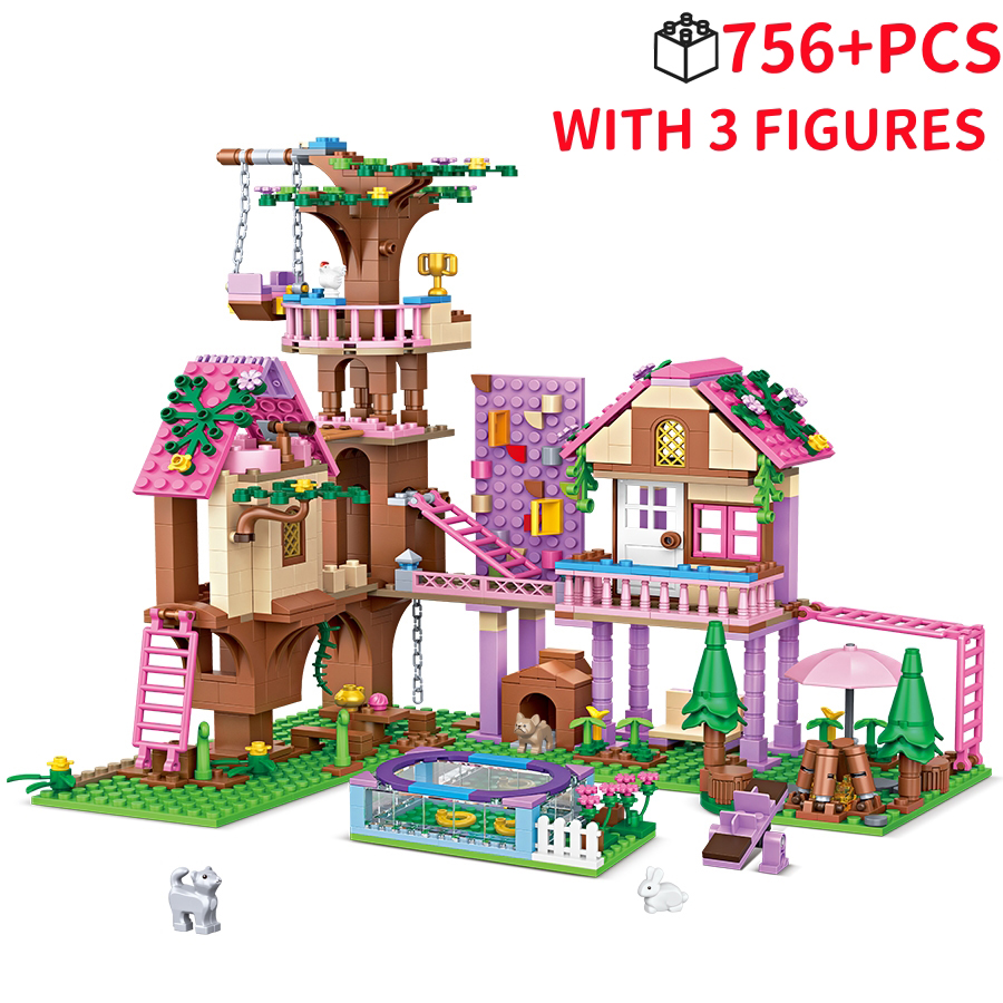 クリエイティブ女の子の友人フレンドシップハウスビルディングブロック夏のツリーハウスキャンプモデルクラシック女の子のプリンセスレンガおもちゃギフト