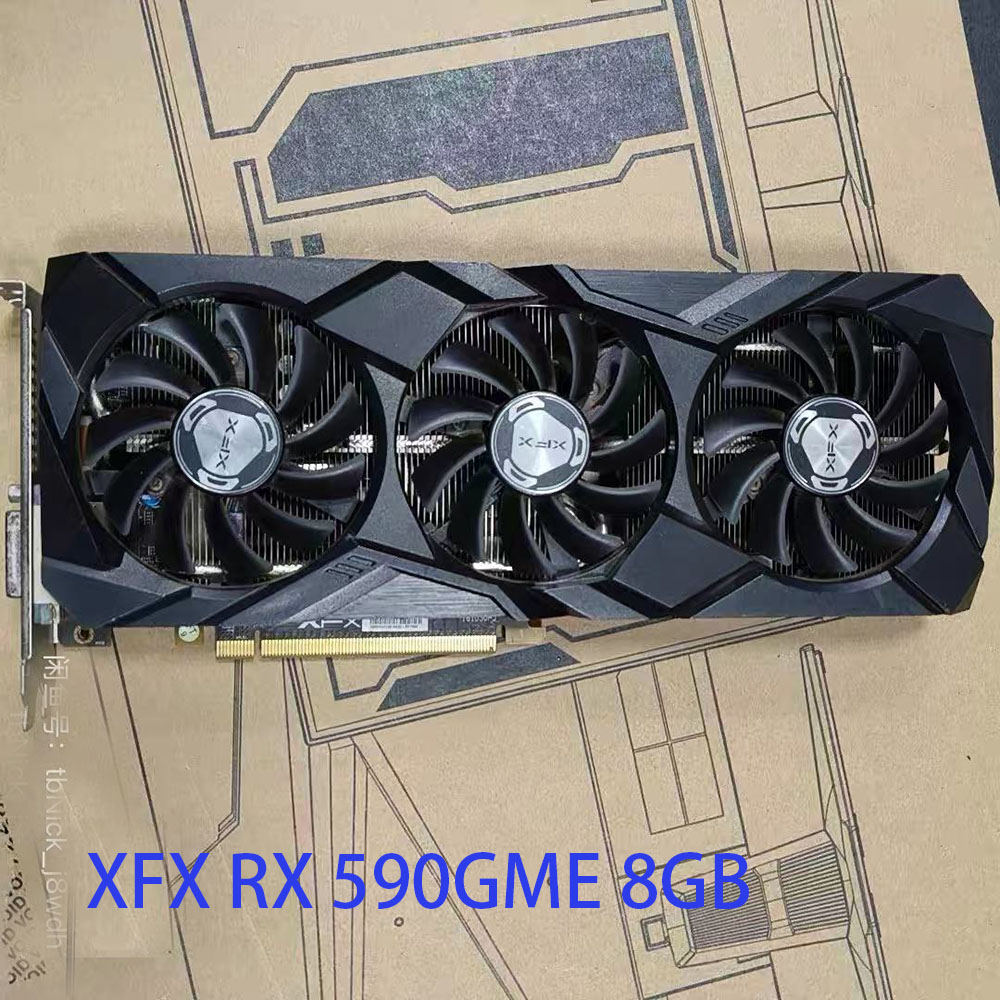 XFXビデオカードオリジナルRX 590 GME 8GBグラフィックカードマップ AMD Geforce GTX GDDR5 256ビットHDMIビデオカード