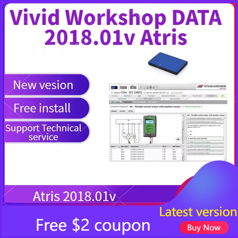 2024 Hot Arrival Vivid Workshop DATA 2018.01v ((Atris-Technik) Europe Automotive Repair Software Atris Parts Catalog Vivid Work