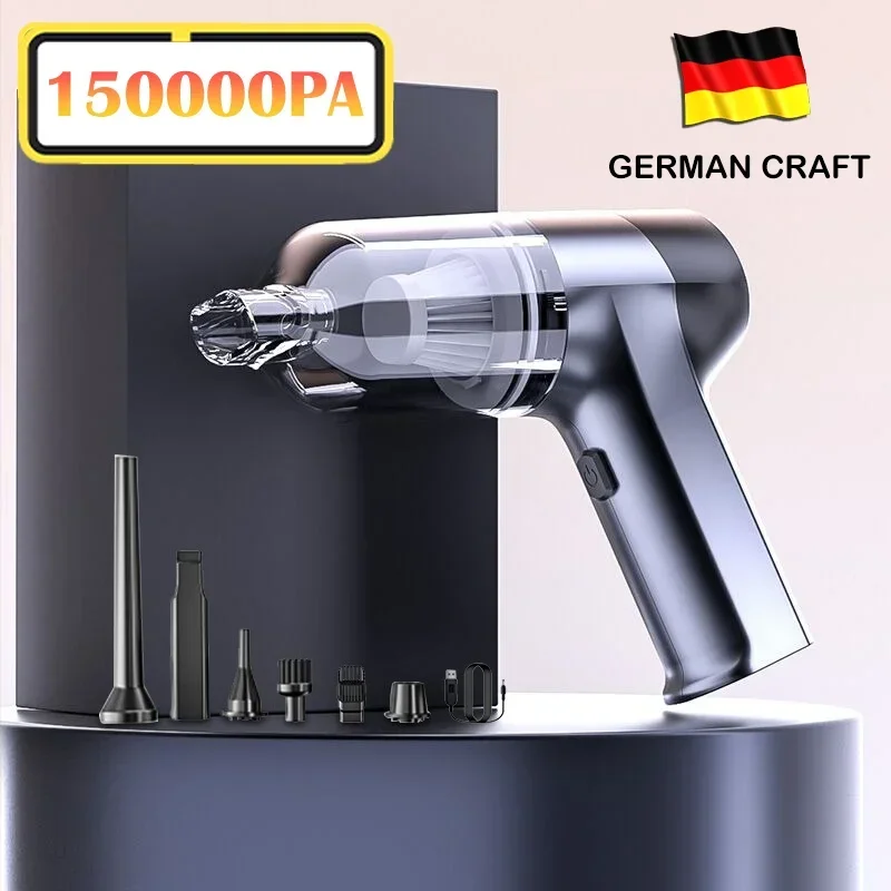 車の掃除機 4 in1 ワイヤレス掃除機ダスターハンドヘルド真空ポンプ家庭用ポータブルコードレス StrongSuction 車クリーナー