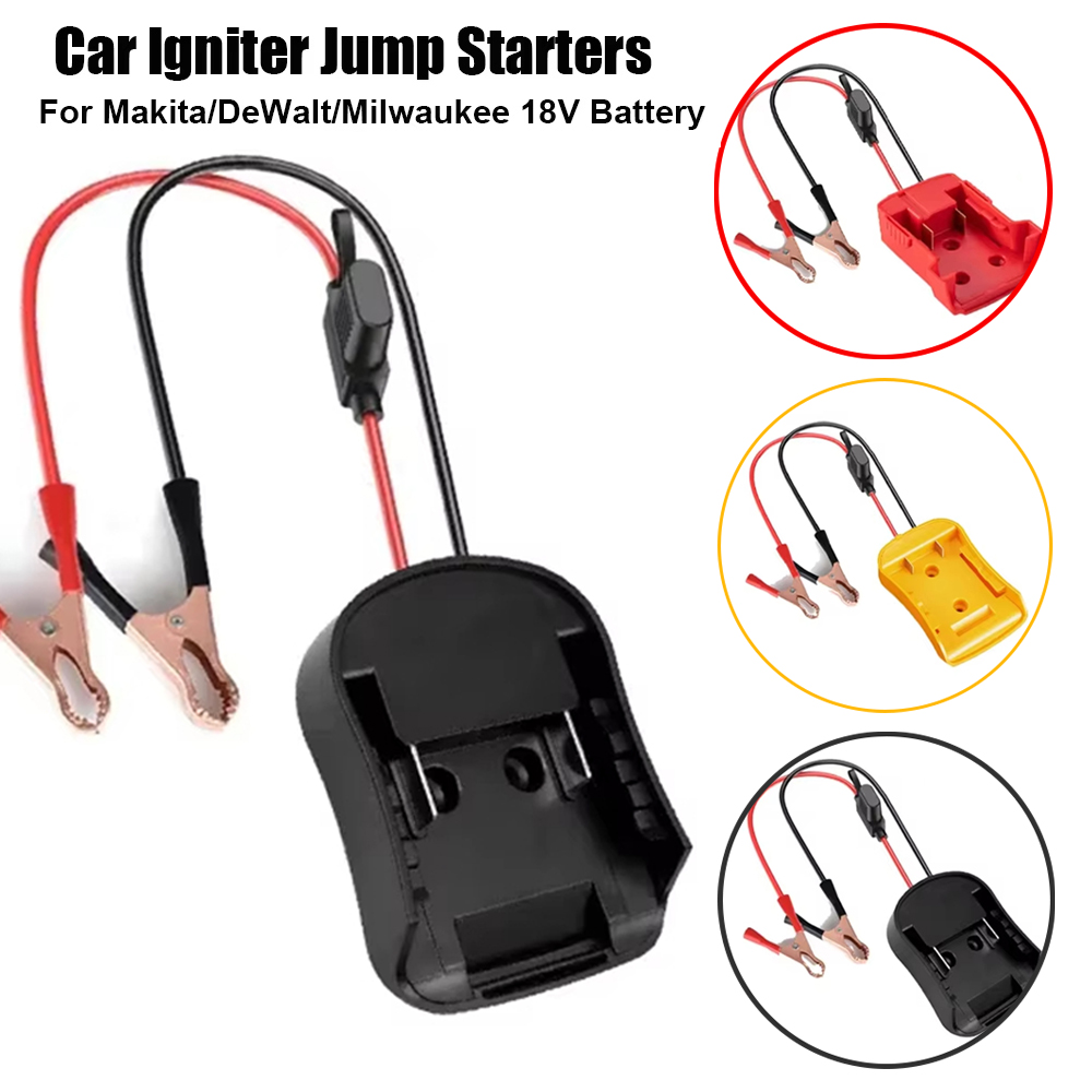 マキタ/ミルウォーキー/デウォルト 18V バッテリー車のコンバータ充電器クリップ自動点火装置ジャンプスターターブースターケーブルアダプタ緊急