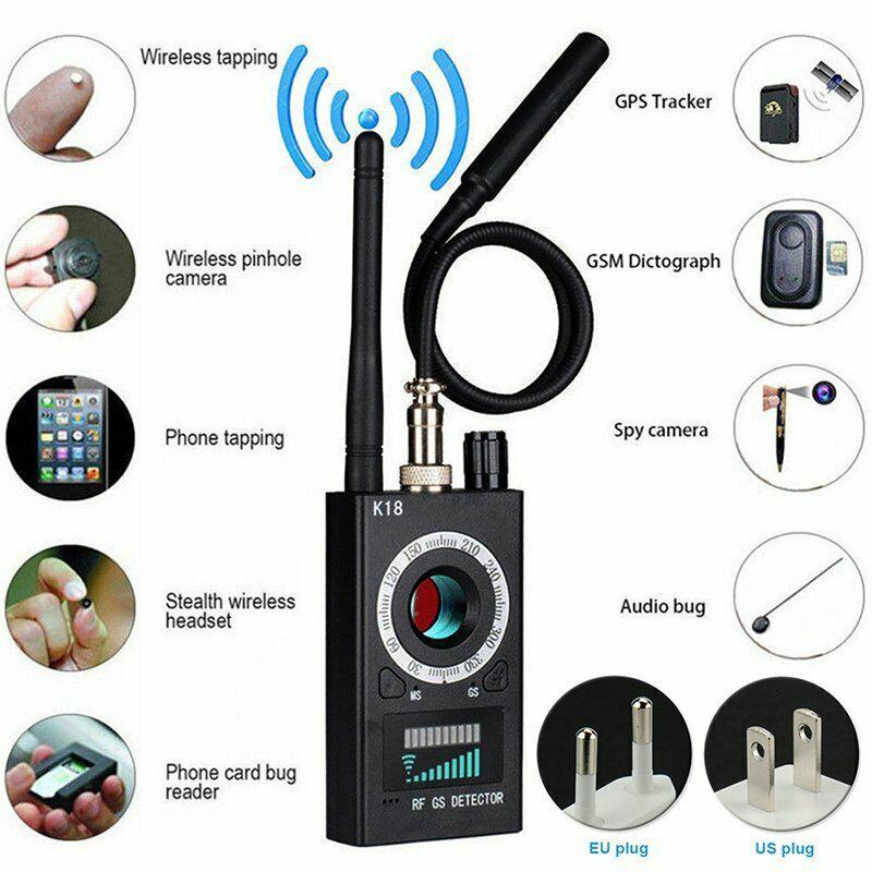 新しい K18 多機能検出器ミニオーディオスパイカメラ GSM ファインダー GPS 信号レンズ RF ロケータートラッカー検出ワイヤレスカメラ