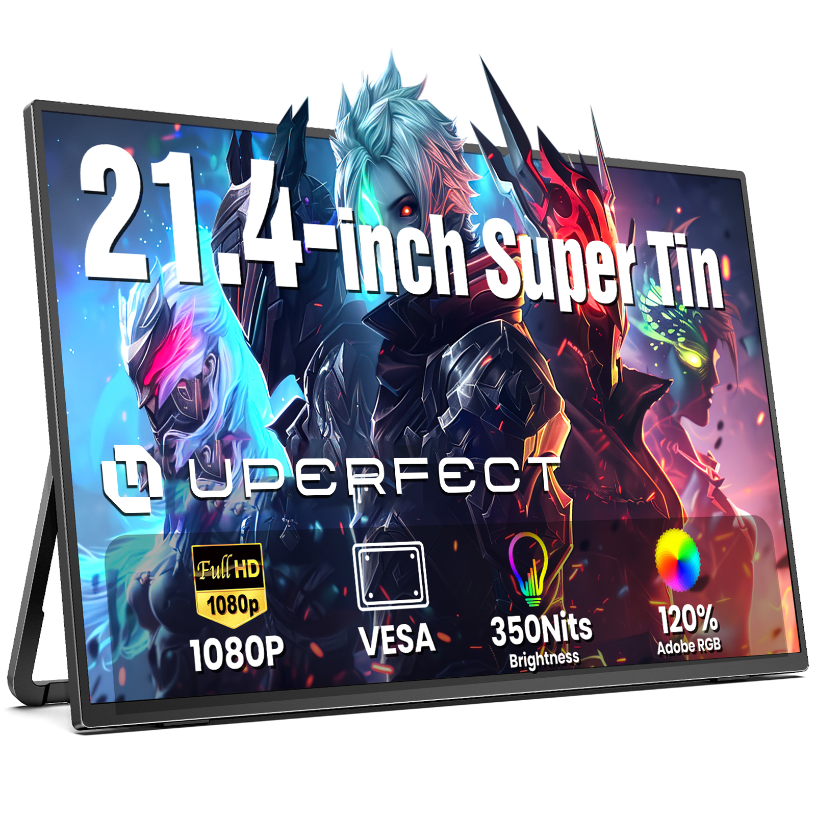 UPERFECT Portable Monitor 21.5 inch 1080P 100Hz HDR HDMI USB-C Travel Screen For Laptop MacBook PC Xbox Large External Display