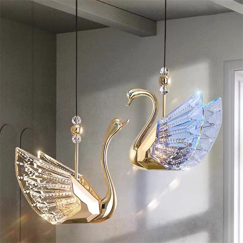 北欧クリエイティブアクリル白鳥 LED シャンデリア研究寝室リビングルームレストランペンダントランプバー屋内照明装飾