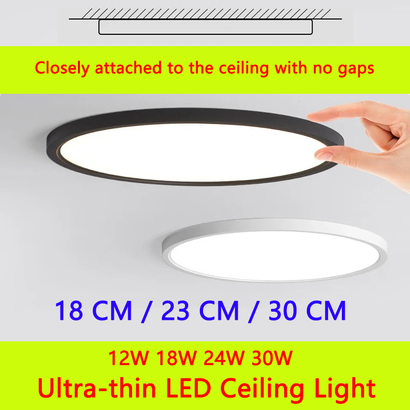 超薄型モダンなミニマリスト LED シーリングライト超高輝度ラウンド寝室器具 AC85-265V 家の装飾バルコニー廊下廊下