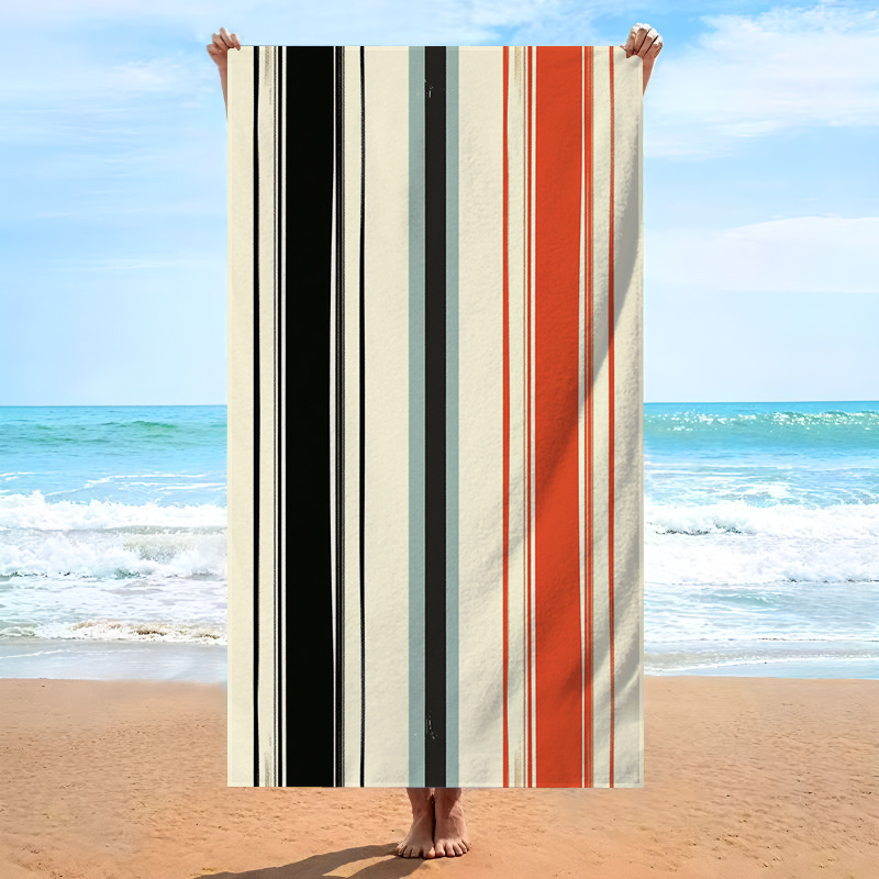 Luxury Oversized Striped Beach Towel for Summer Resort Pool Vacation Bathing Dry Fabric 80x160cm Towel