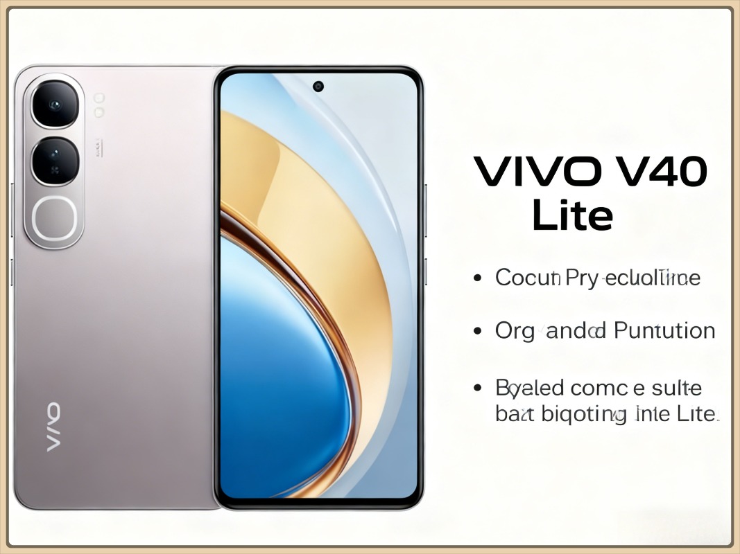 VIVO V40 Lite スマートフォン 6.78 インチ HD ディスプレイ 50MP デュアルカメラ 5000mAh ビッグバッテリー 44W 高速充電 Android 14 携帯電話