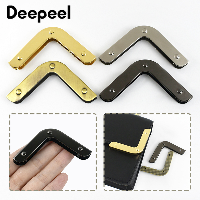 4/10 個 Deepeel 40 ミリメートルバッグコーナーネジ装飾ハードウェアアクセサリーハンドバッグエッジ保護金属フックバックル