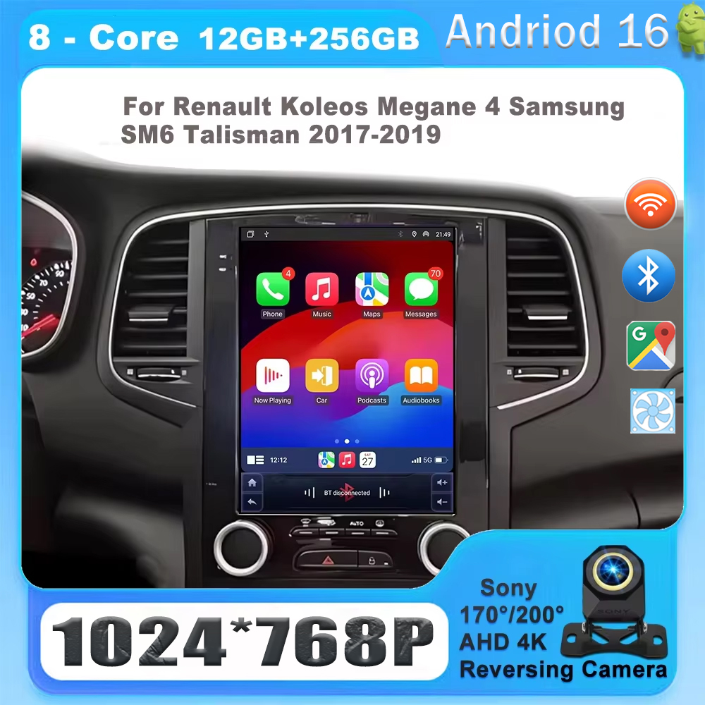 アンドロイド 16 ルノーコレオスメガーヌ 4 サムスン SM6 タリスマン 2017-2019 テスラスタイル Carplay カーラジオマルチメディアナビゲーション GPS
