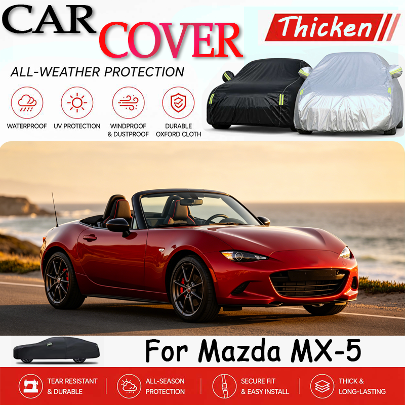 マツダ MX-5 車カバーオールシーズン屋外防水防塵耐熱完全な保護、外装アクセサリー