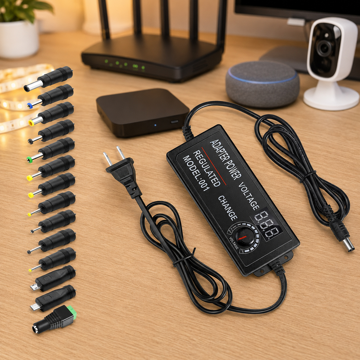 AC 100V-240V から DC 3V-12V 調整可能な電源アダプタ 5A 60W 安定化スイッチング電源