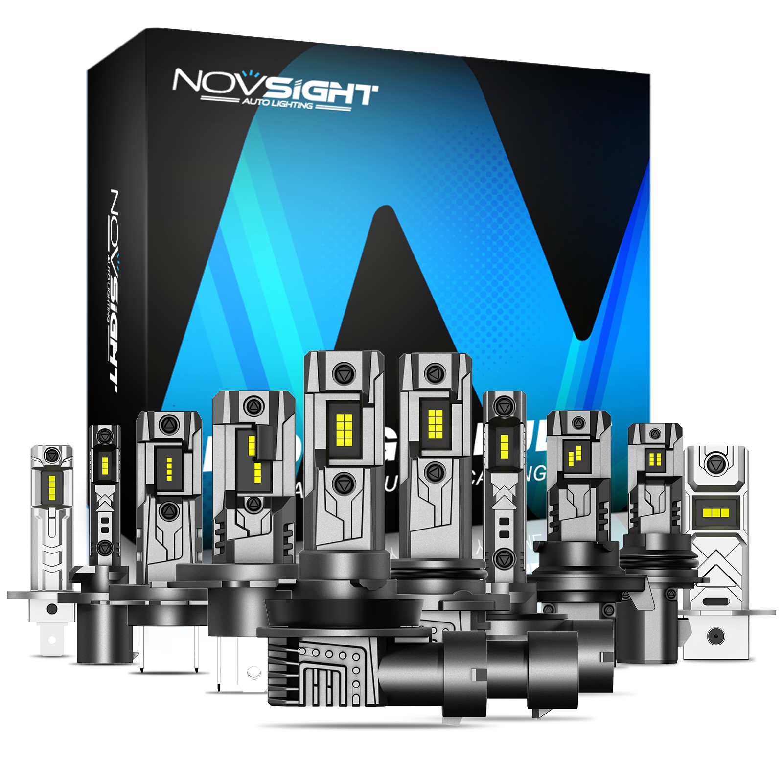 NOVSIGHT A500 T11 H4 LED ヘッドライト車 H7 LED H11 9005 9006 6500K 16000LM 60 ワット 18V LED オートヘッドランプフォグ電球 IP68