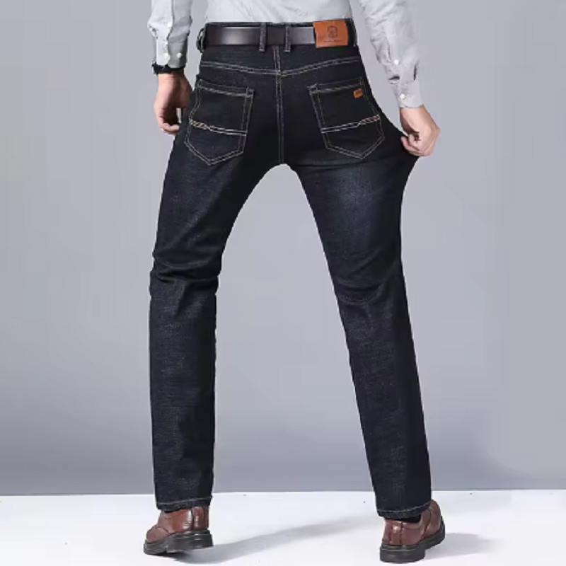 Wthinlee 新ビジネスメンズジーンズカジュアルストレートストレッチファッションクラシックブルーブラックワークパンツデニムパンツ男性服