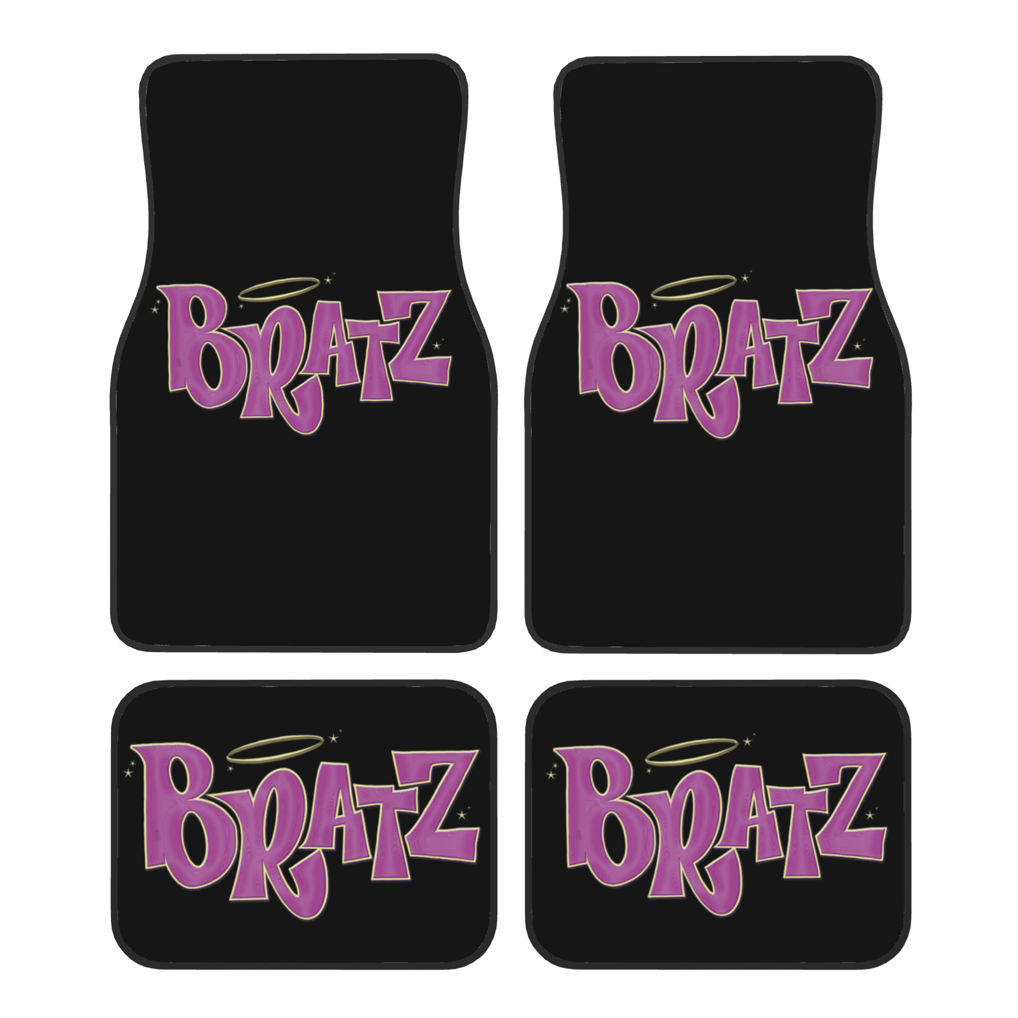 Bratz Rock Angelz 映画 4 個クリスタルベルベット車のフロアマットセットユニバーサルフロントリアフットマット車内床保護マット