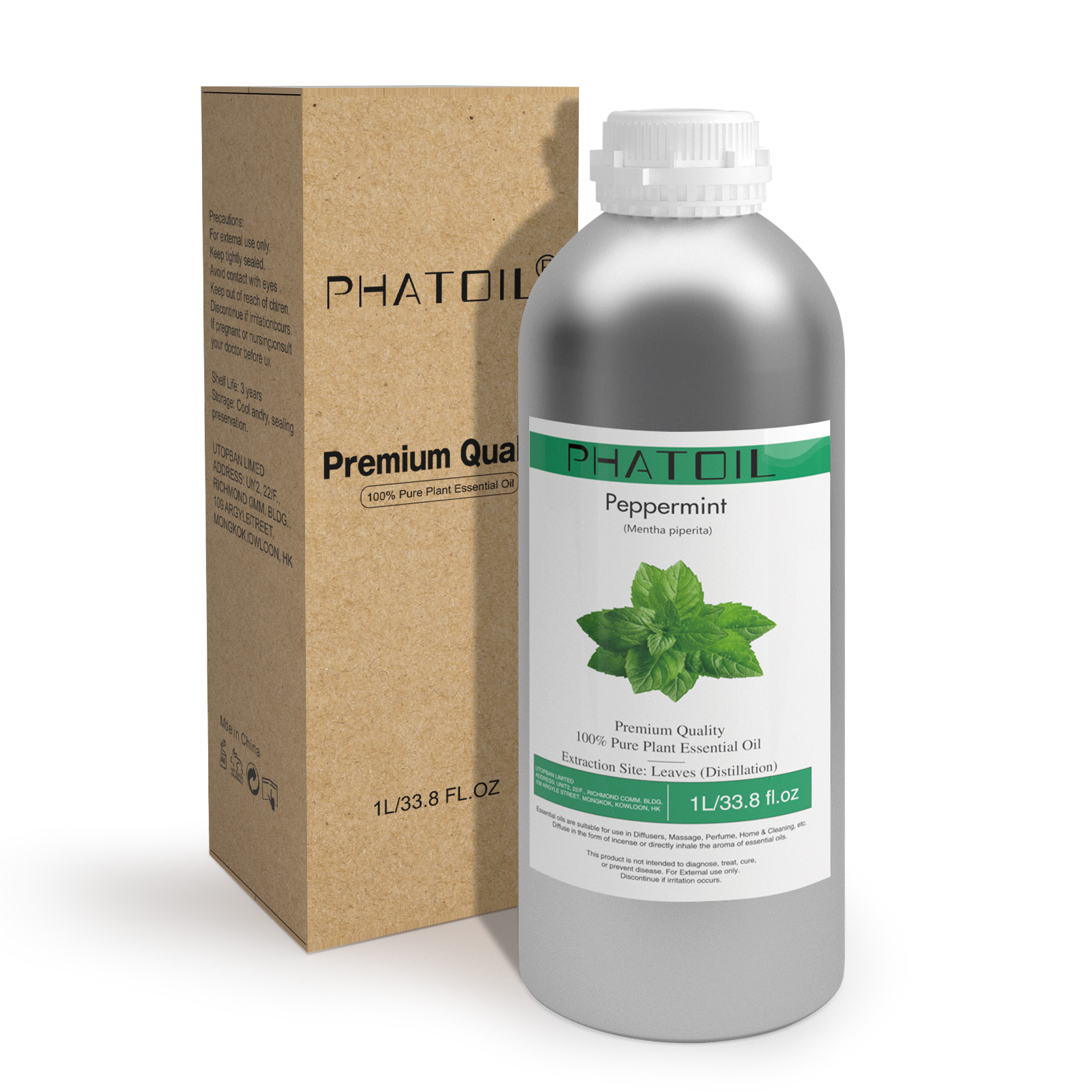 PHATOIL 1000 ミリリットル天然植物エッセンシャルオイル加湿器ディフューザーペパーミントサンダルウッドベルガモットアロマエッセンシャルオイル