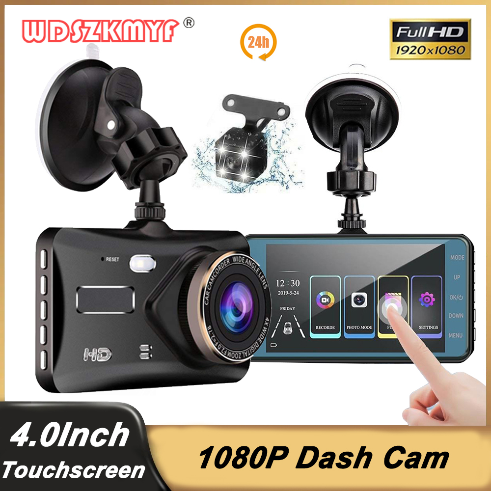 4インチ 1080P 車用ダッシュカム タッチスクリーン 車 DVR ビデオレコーダー リアビューカメラ 車両用 24H パーキングモニター ブラックボックス