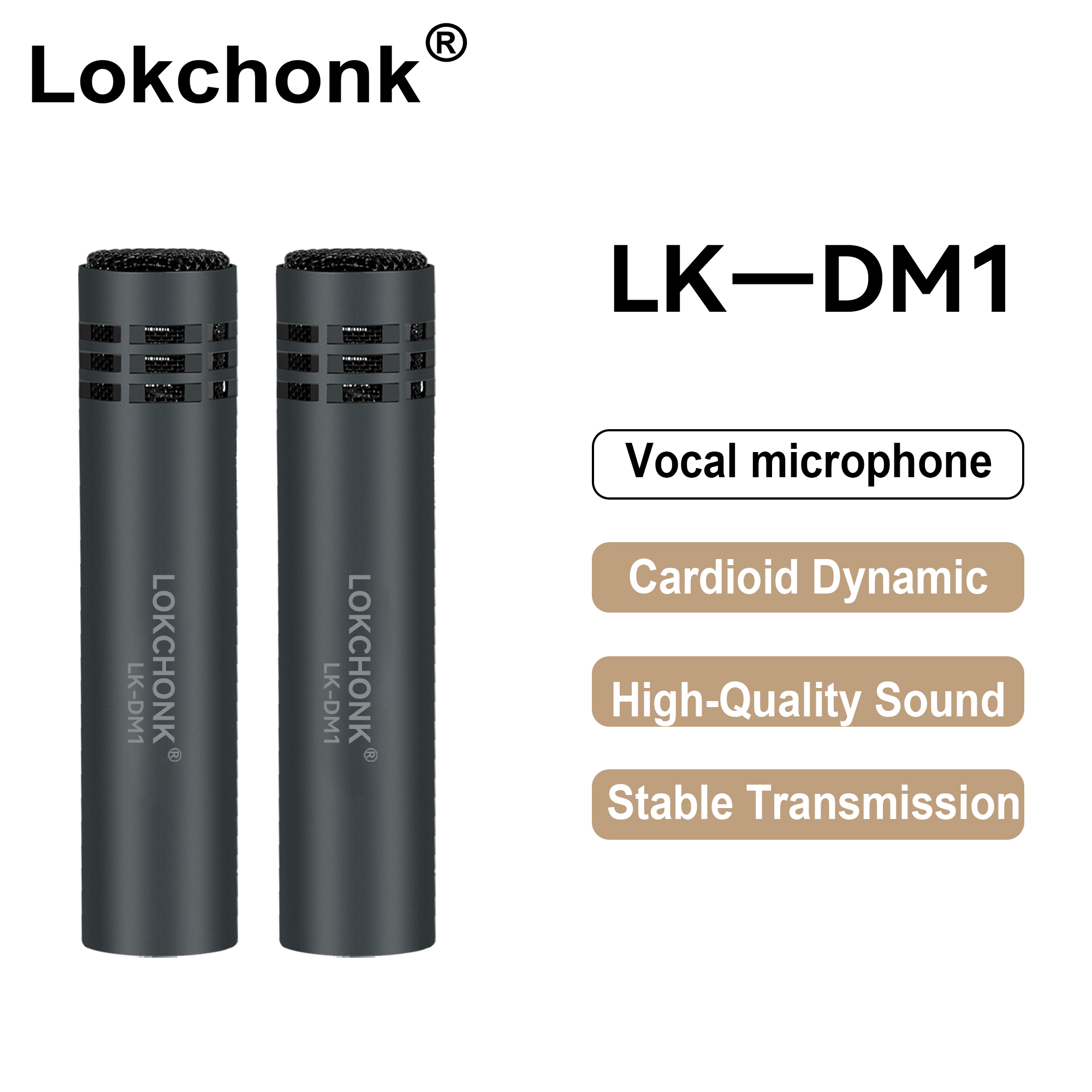 Lokchonk コンデンサーマイク、ハイハット、パーカッション、弦楽器用ペンシルスティックカーディオイドコンデンサーマイク LK-DM1